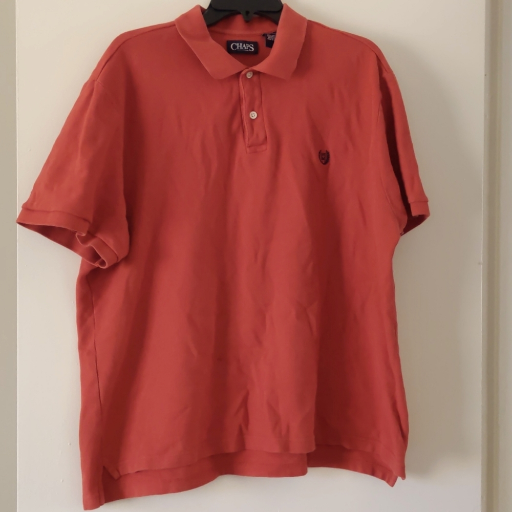 Chaps Polo Shirt Men's Size XXL Rust Color Short Sleeves 100% cotton